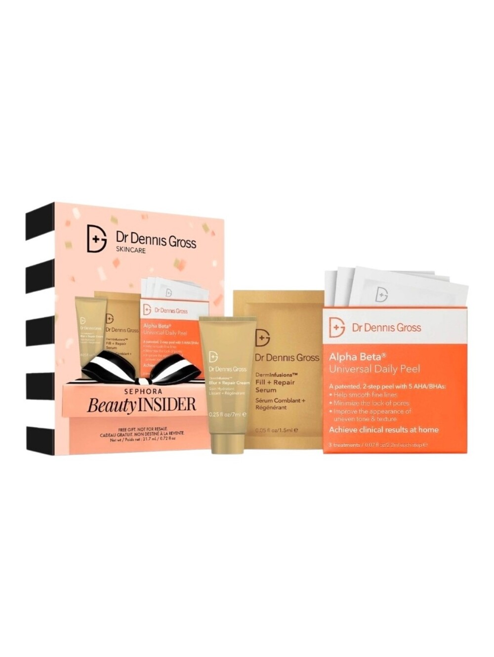 Dr. Dennis Gross Skincare Travel Ready Skin Spa Trio Sephora Gift Set Peel Pads